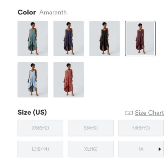 Halara Smocked Back Wrap Look Flowy High Low Maxi Dress Amaranth Size XL - Picture 5 of 11